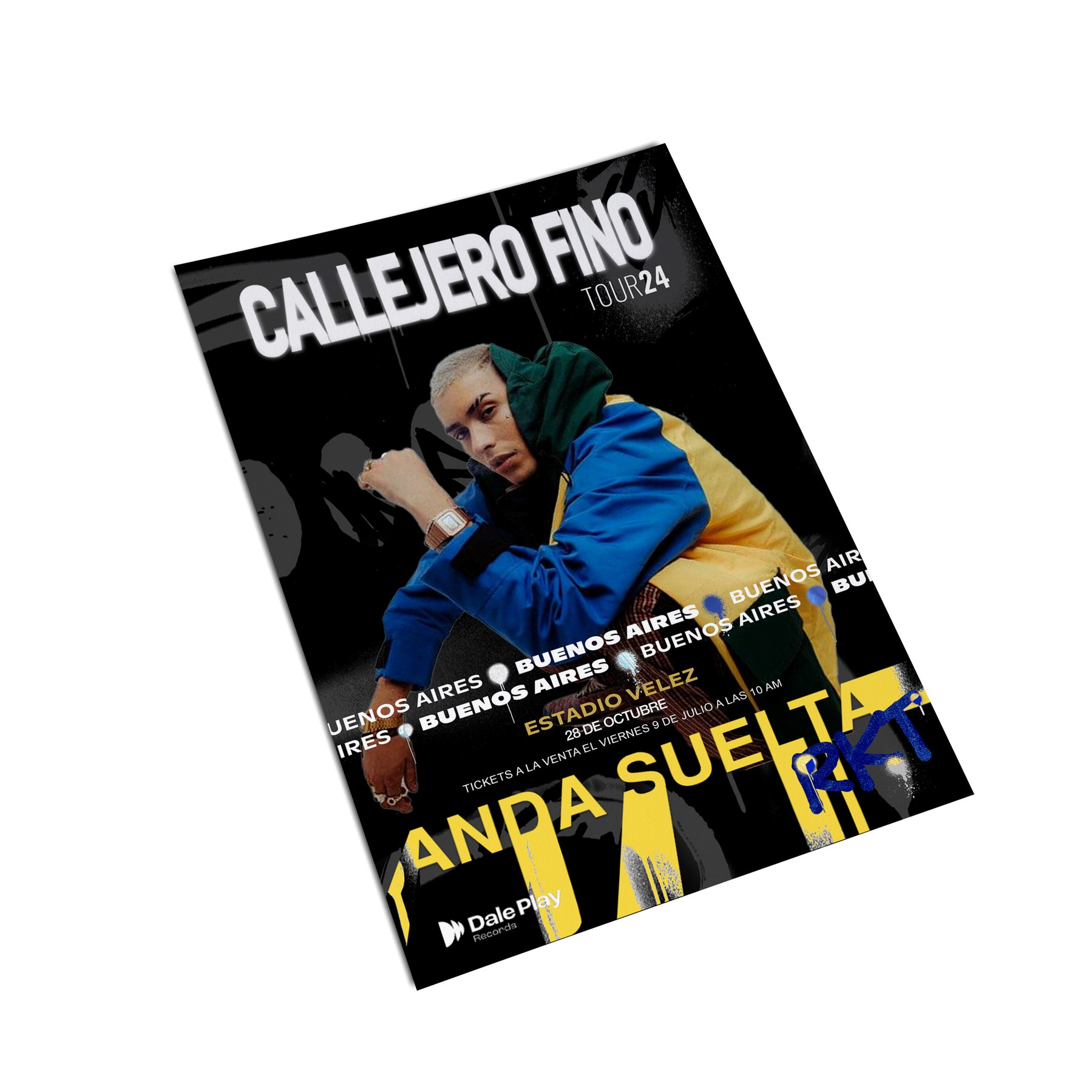 Callejero Fino — mockup del poster de gira