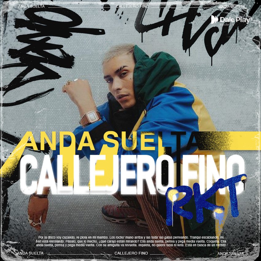 Callejero Fino — posteo de Instagram con letra
